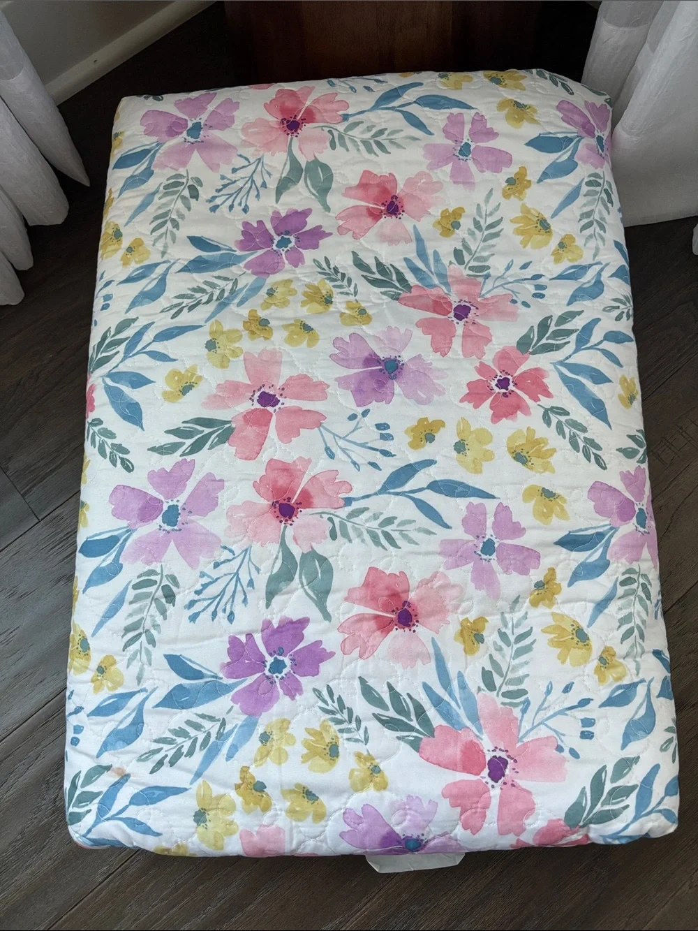 Kohls The Big One 3 pc.reversible quilt set Haley floral pattern,reverse stripes
